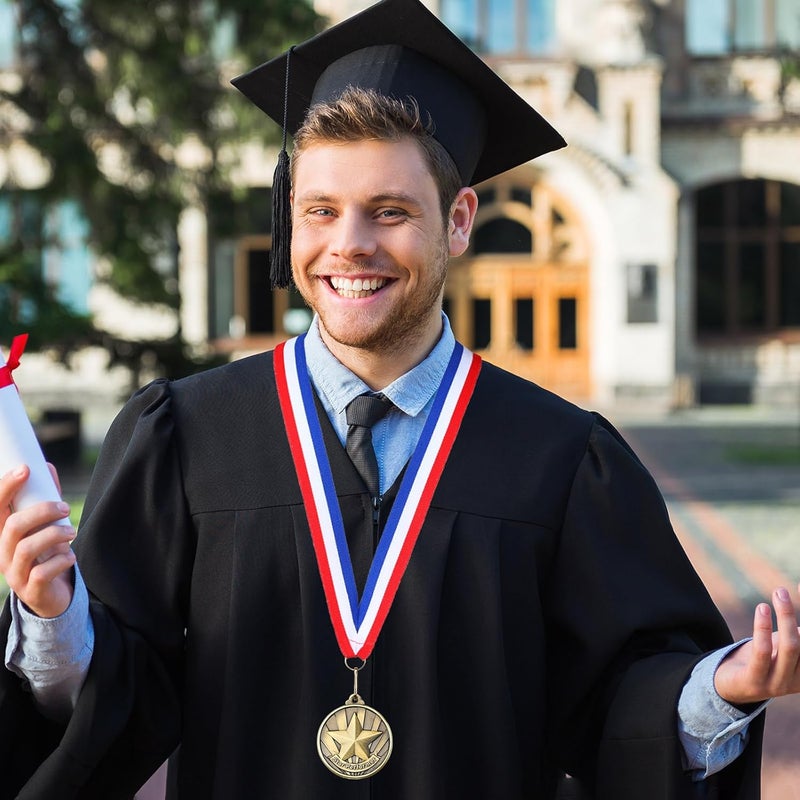 Quelay 30 Pcs 2'' Gold Medals for Awards Winner Bulk with Neck Ribbons Metal Trophy Award Prize Gift for Kids Students Adults School Graduation Participation Competitions - Image 5